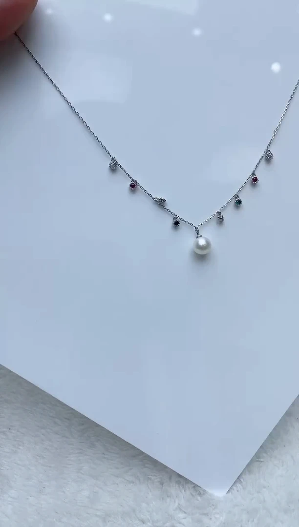 【闪购商品】海水珍珠颈饰银S925镶嵌海水珍珠项链