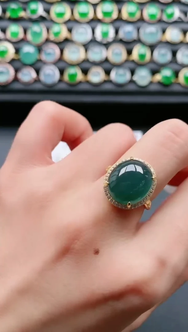 【闪购商品】翡翠戒指银S925镶嵌111111