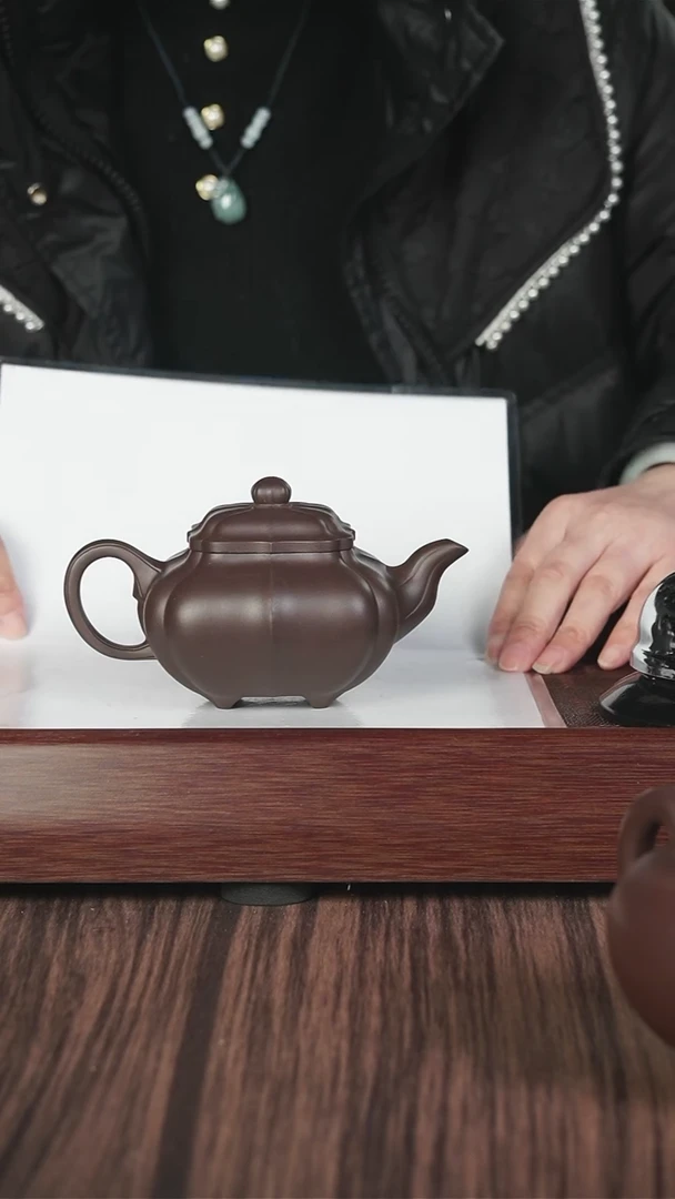 【闪购商品】紫砂茶壶筋纹  底槽清  四方传儒