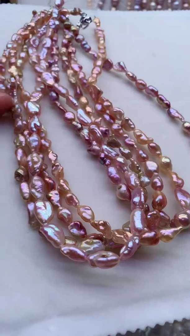 淡水珍珠合金项链多样性发其一，非无暇