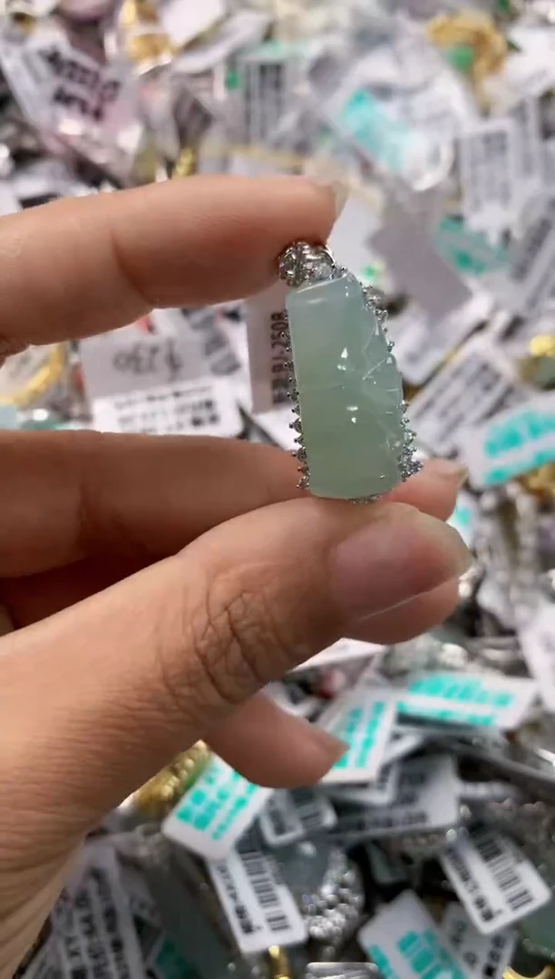 银S925镶嵌戒指翡翠222     3