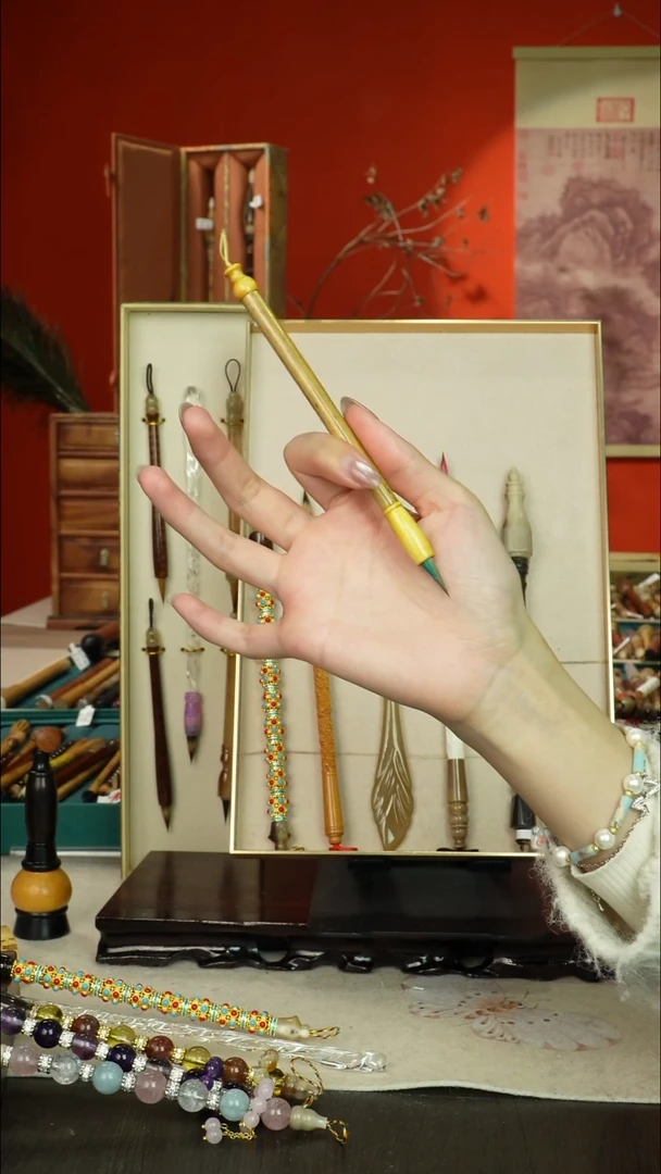 8号闪孤品高货毛笔链接 清水试笔 蘸墨不退