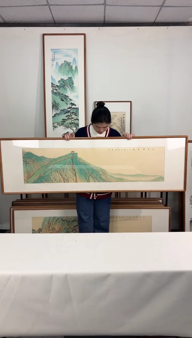 国画手绘*山亭临清风*52*172cm