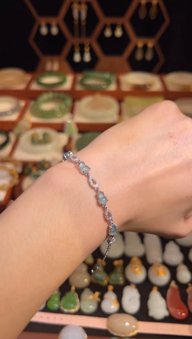 银S925镶嵌手链翡翠福利