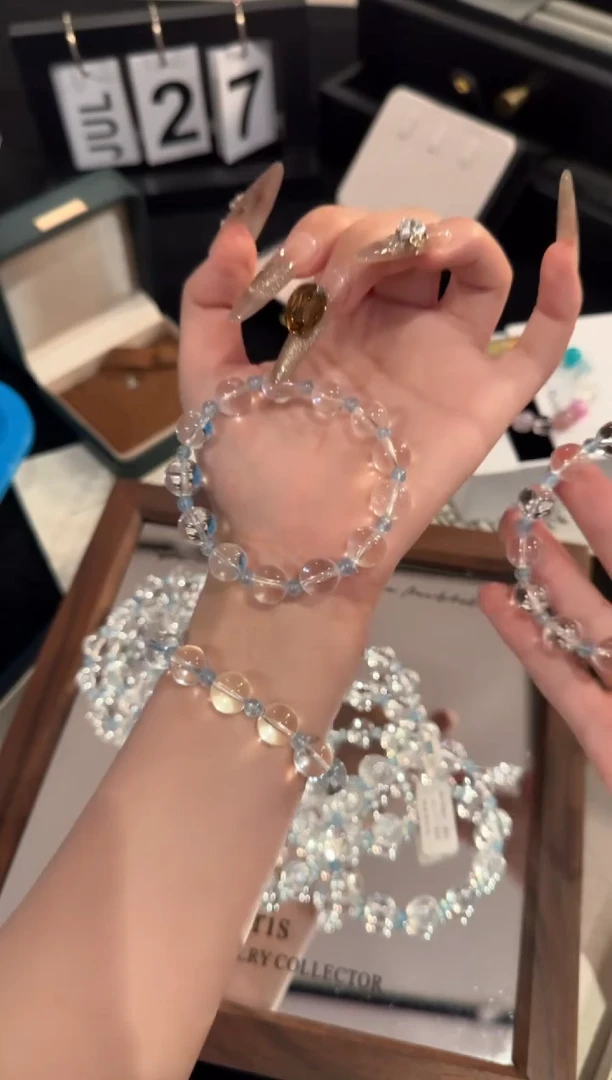 水晶手链合金白水晶x1739