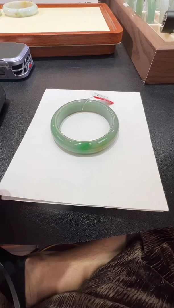 纯天然缅甸A货翡翠手镯54-55mm-106号