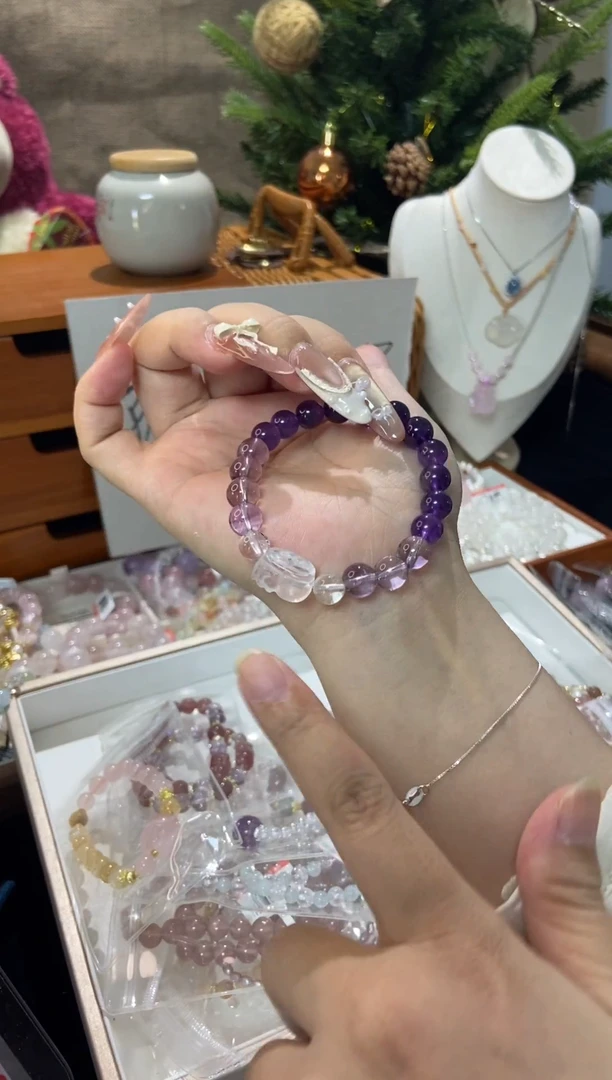 水晶手串未镶嵌孤品捡漏均匀瑕疵介意勿拍