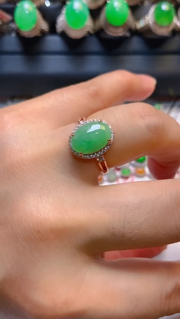 【闪购商品】翡翠耳饰银S925镶嵌天然A货翡翠1