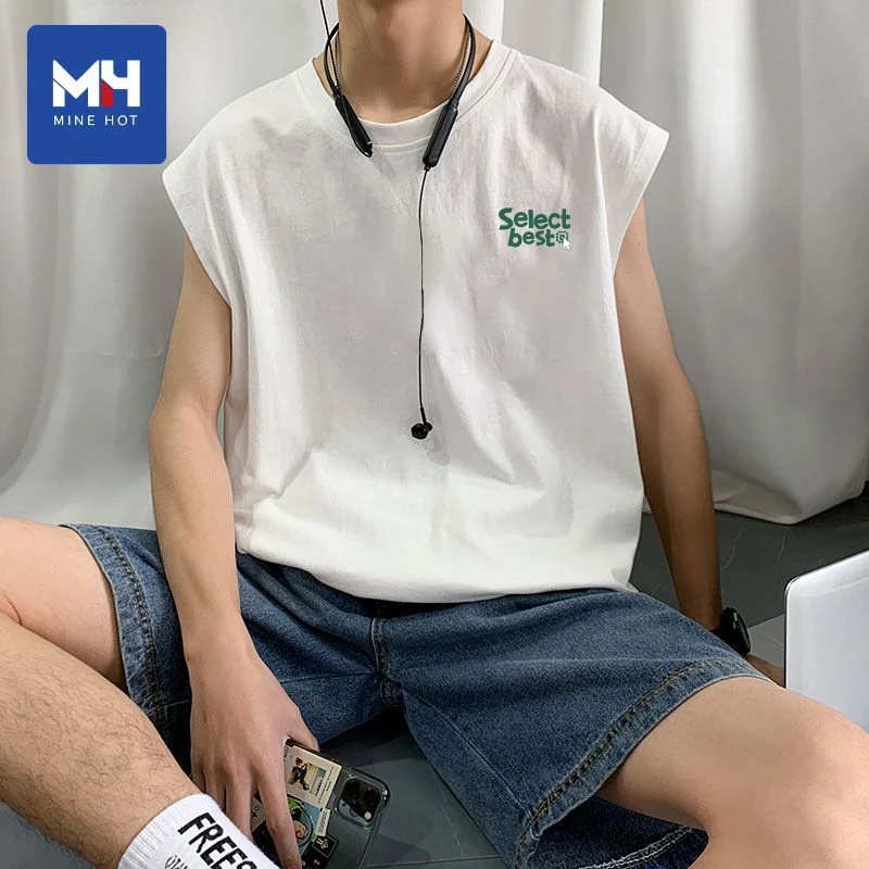 MH/MH唐狮集团100%纯棉背心男运动健身夏季新款宽松无袖打底外穿