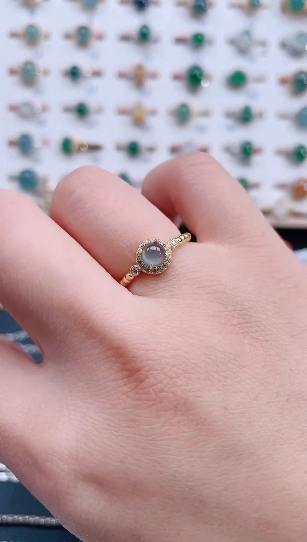 银S925镶嵌戒指翡翠天然翡翠