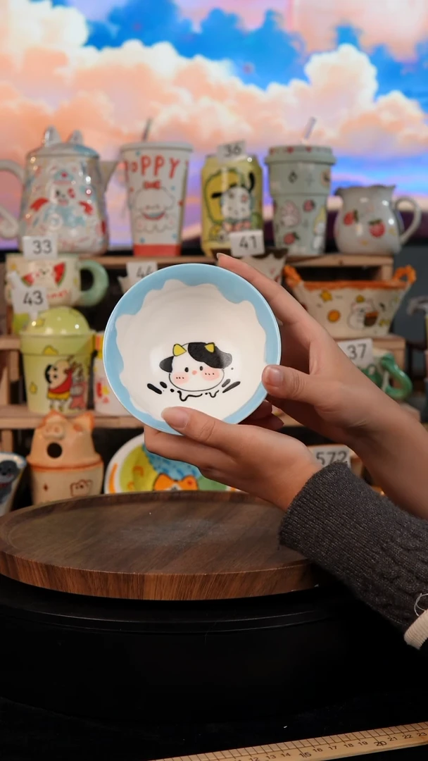 陶瓷双饮款景德镇手工手绘陶瓷