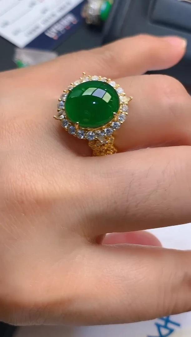 【闪购商品】翡翠耳饰银S925镶嵌天然A货翡翠1