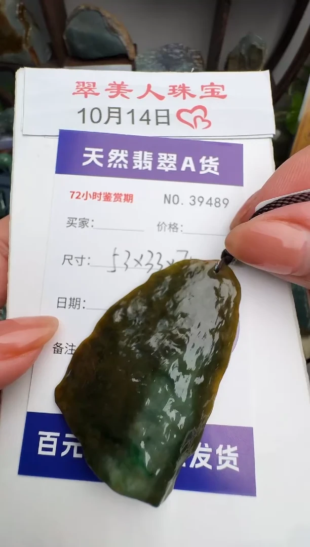 颈饰未镶嵌翡翠原石39489