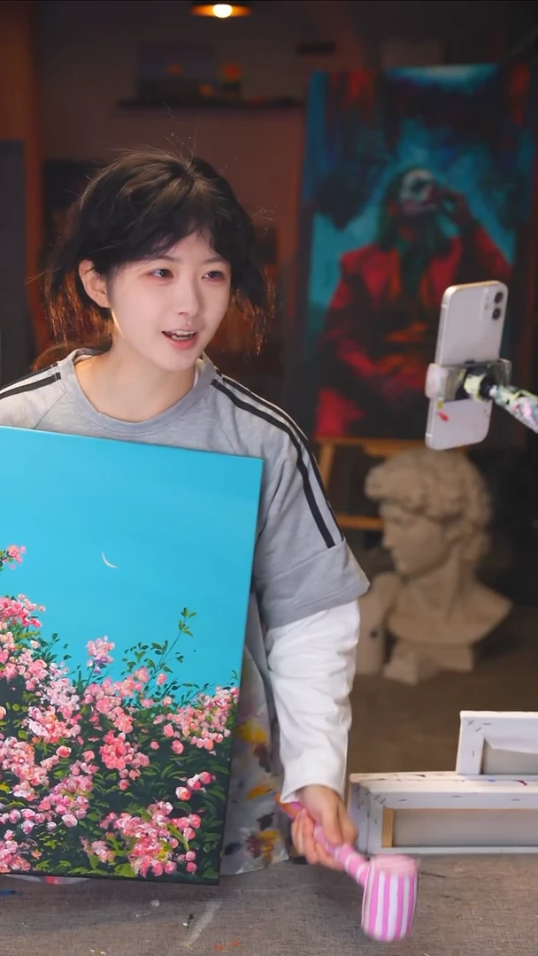 油画M****y花花丙烯画纯手绘