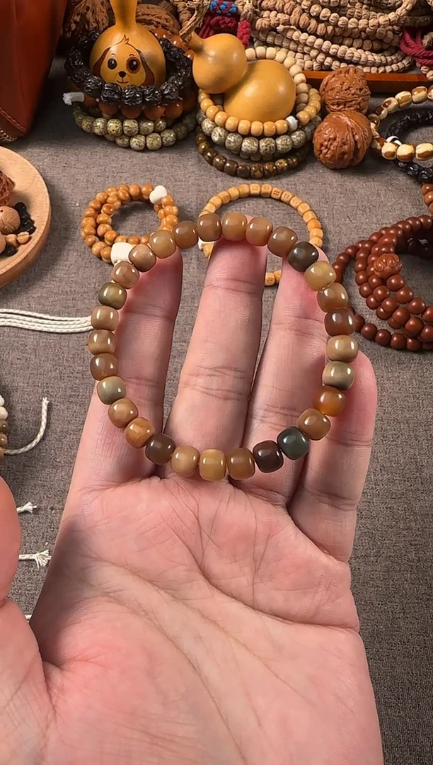 手串龙脊菩提雄*鲁全玉化多宝老型8