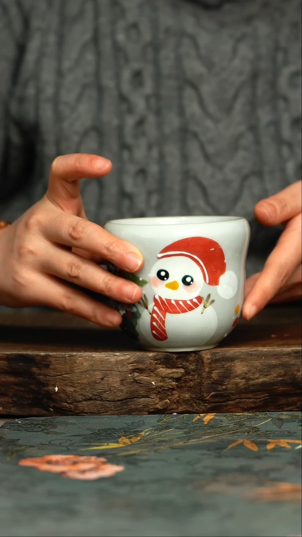 【闪购商品】杯杯釉下彩手工手绘同款陶器