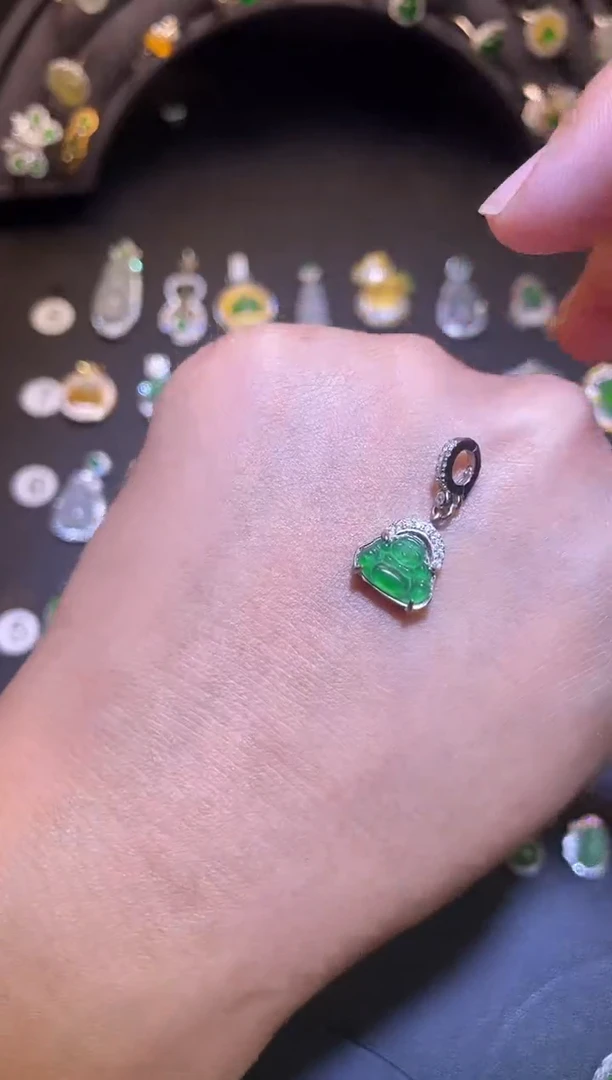 吊坠(不含链)银S925镶嵌翡翠1