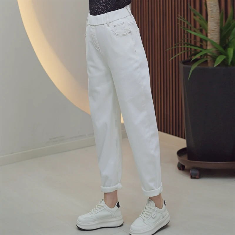 200斤多巴胺直筒牛仔裤女大码弹力百搭显瘦时尚休闲春季窄版长裤