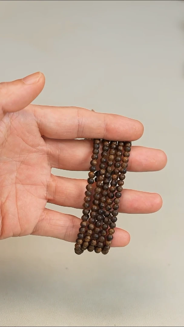 沉香手串文莱沉水4mm长串216颗 8.3g