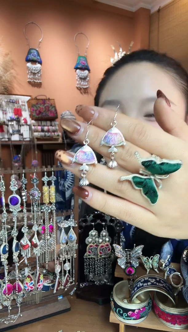 刺绣纯手工民族风耳环