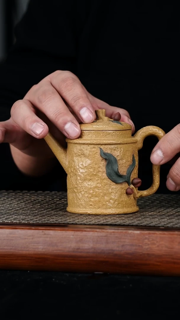 茶壶紫砂原矿段泥春风寿桃230cc