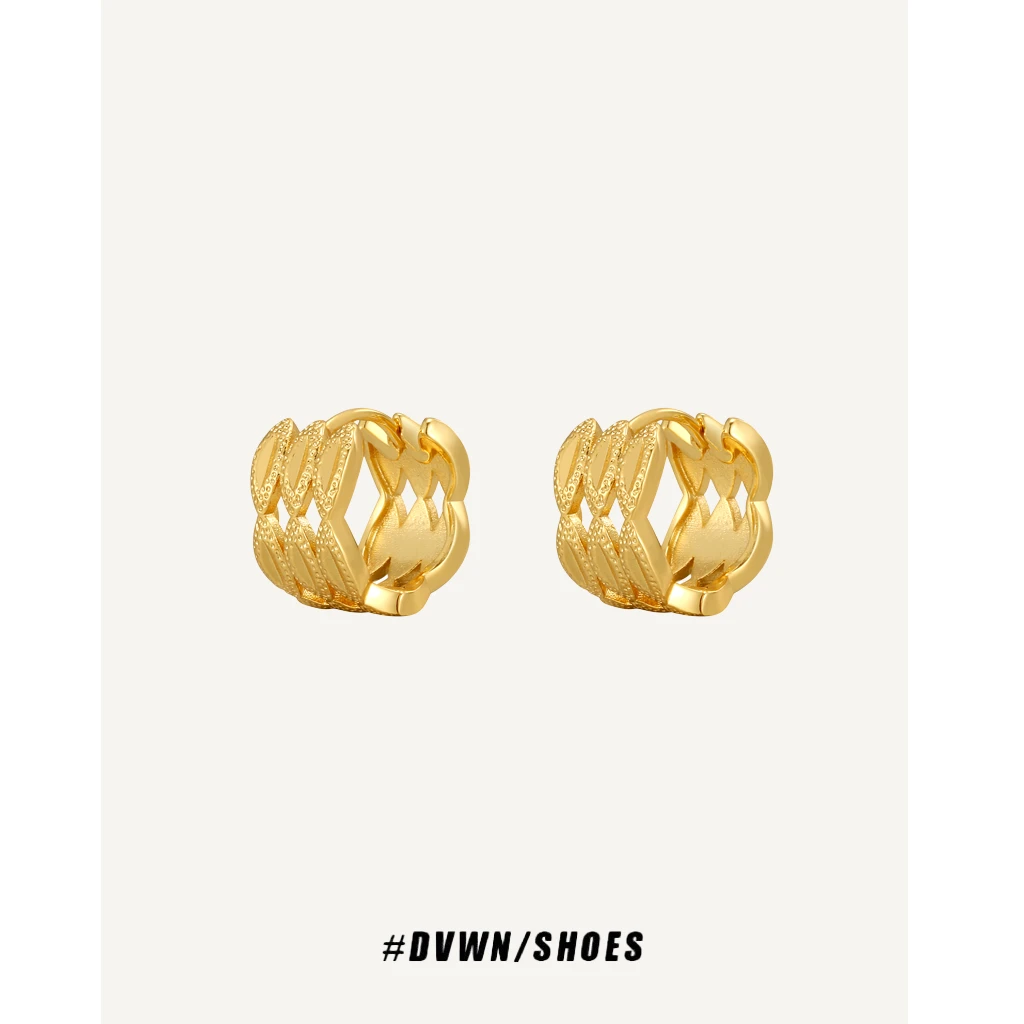 铜合金合成锆石耳饰 【蜂巢系列】镂空蜂巢蜂窝麦穗耳钉