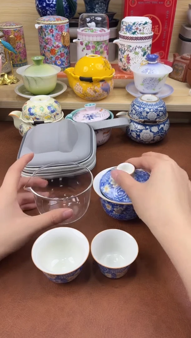 陶陶瓷茶具摆件旅行套组