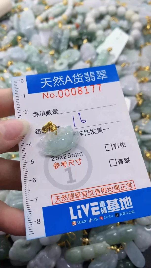 颈饰未镶嵌翡翠净货挂件-8177