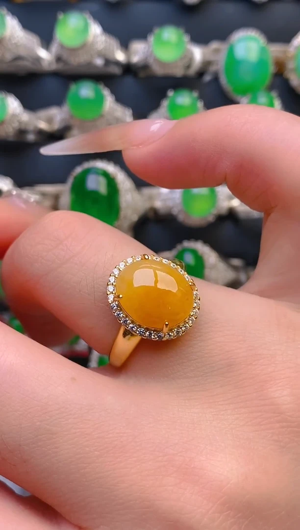 翡翠戒指银S925镶嵌天然