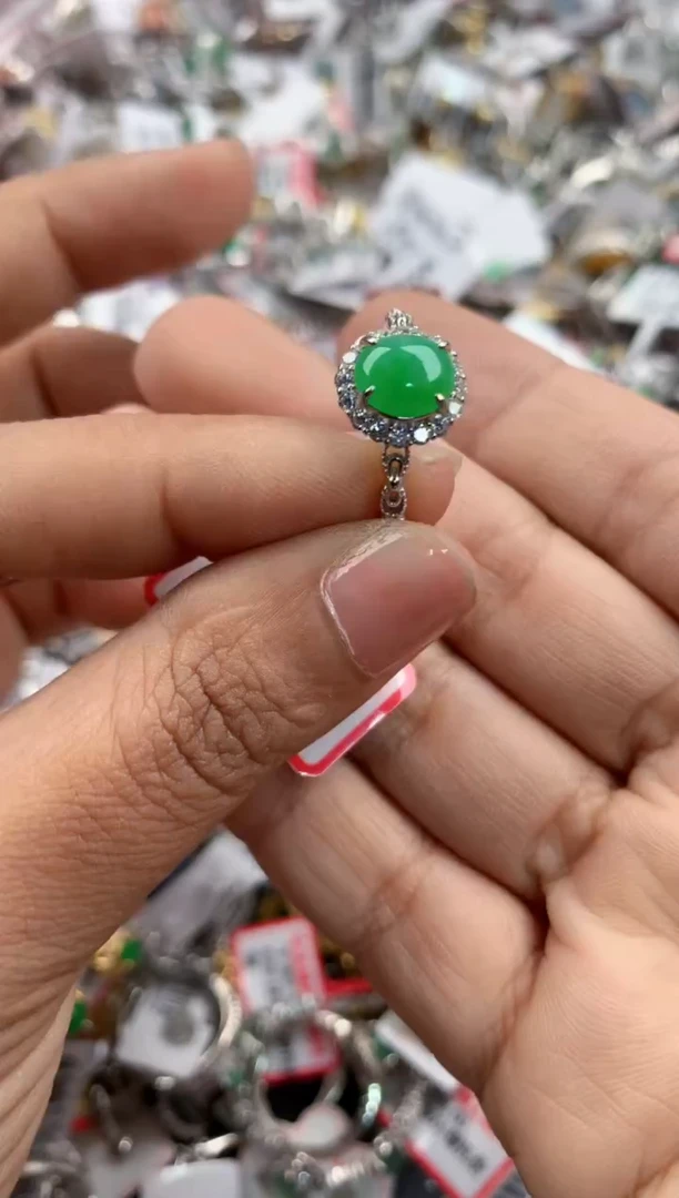 银S925镶嵌戒指翡翠333----4