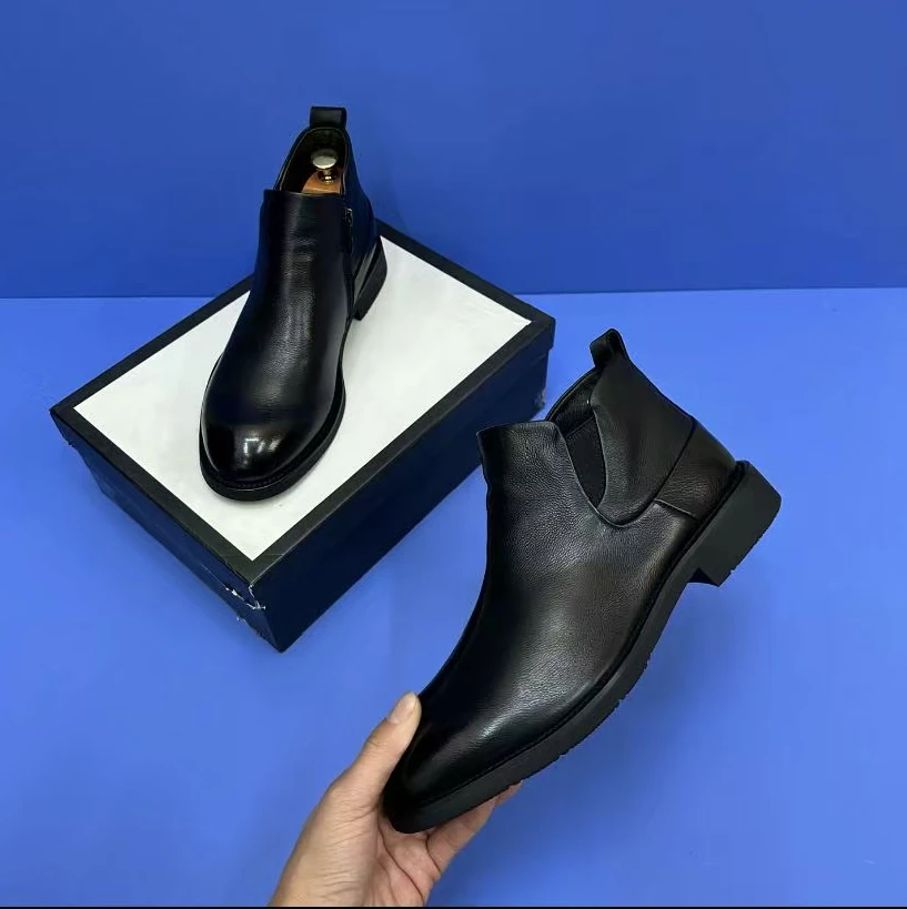 新款高品质全皮面休闲百搭男鞋