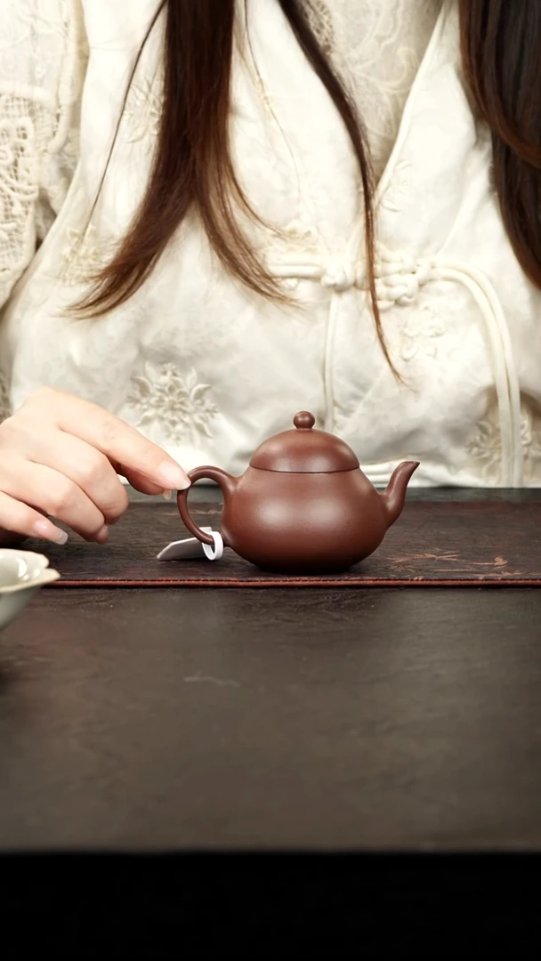 茶壶紫砂老紫泥梨式120cc