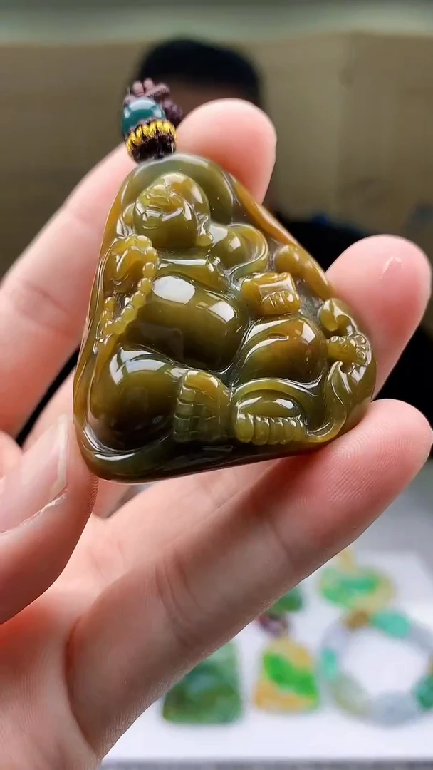 【闪购商品】定制翡翠未镶嵌4969bb-毛货挂件141