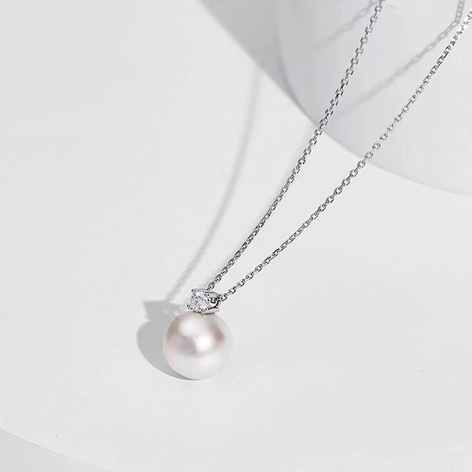 【高途佳品】王妃白色珍珠吊坠（9-11mm）S925银材质