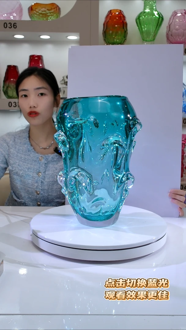 琉璃用****8湖水绿大花瓶