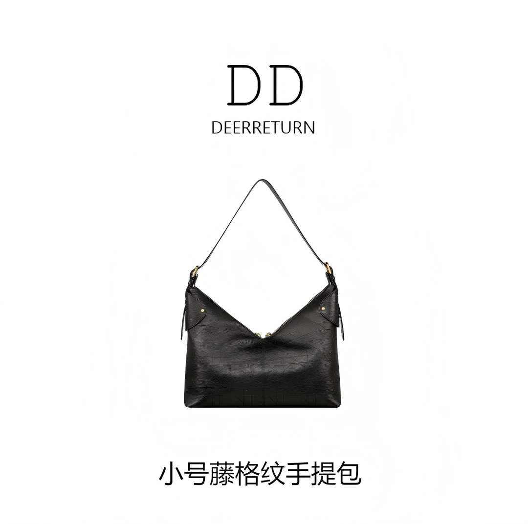 DD【小号迪迪褶皱包】2025款轻奢复古经典时尚藤格纹百搭手提包女士
