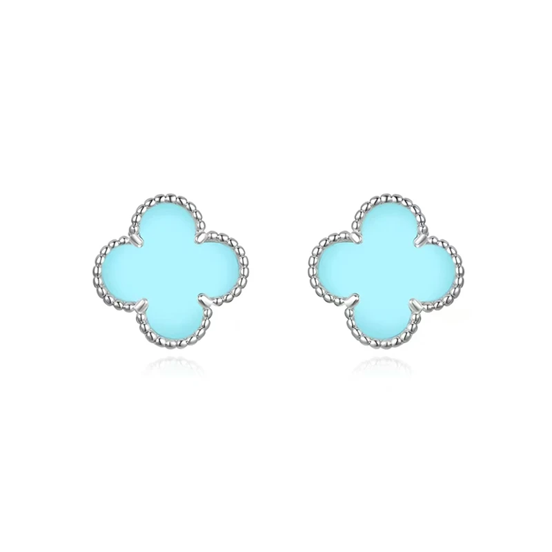 合金石英石耳饰 古埃及 镀K金 天河蓝迷你草草耳拍 ZF-A479