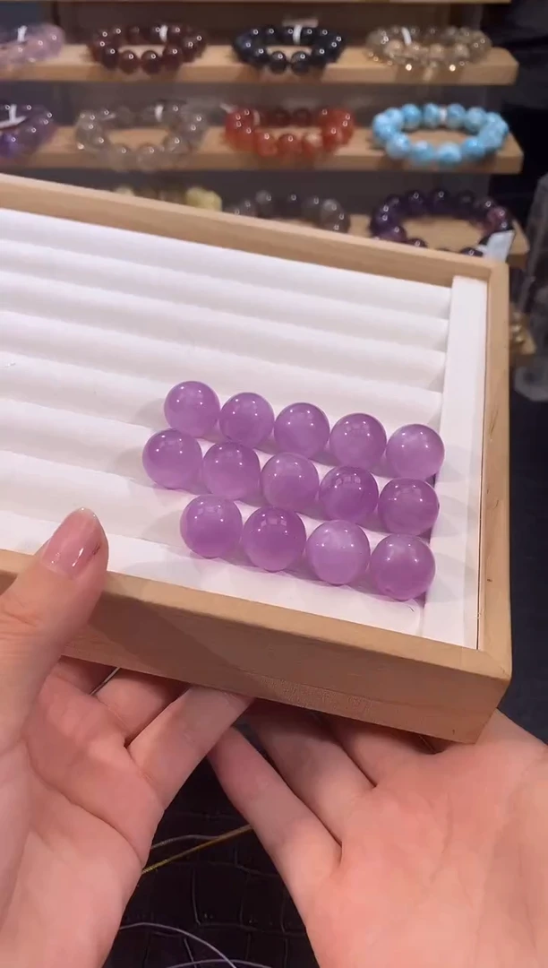 水晶手链未镶嵌紫锂辉单珠16mm多样性发一