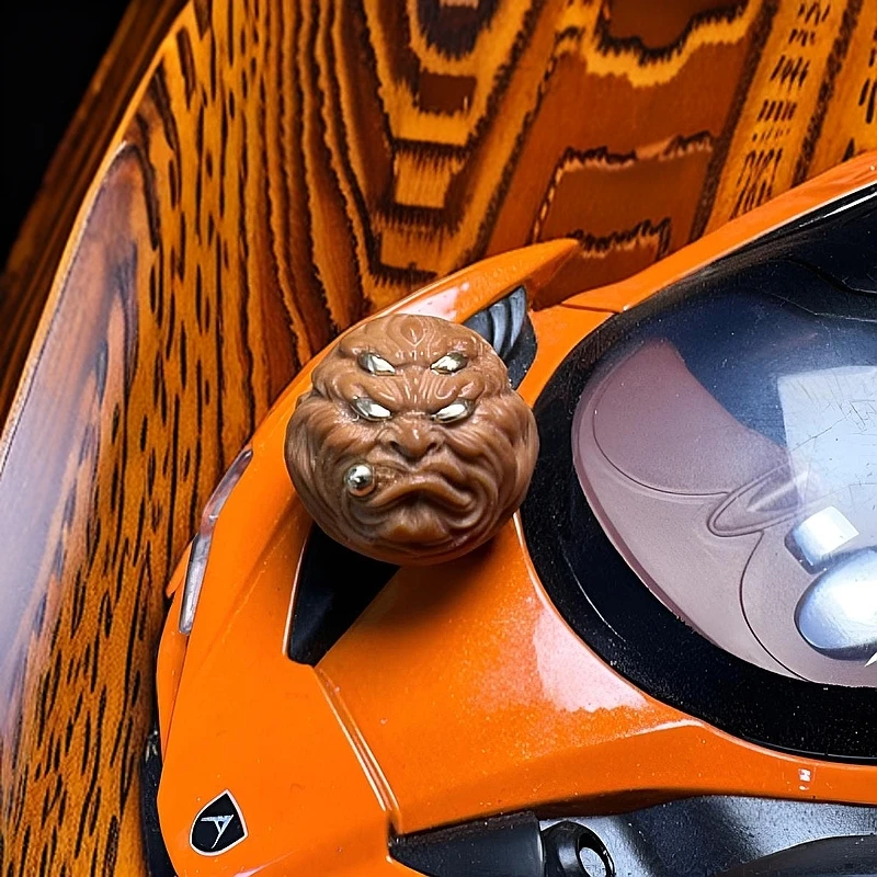 「四目烟鬼」尺寸17-18.5mm精工猴头核桃雕刻 孔道镶嵌 猴头配饰