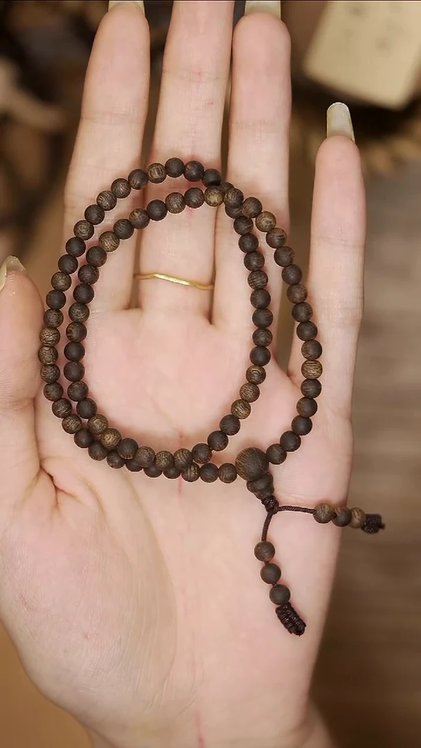 沉香手串金沙叶沉水卡4双圈4.5g