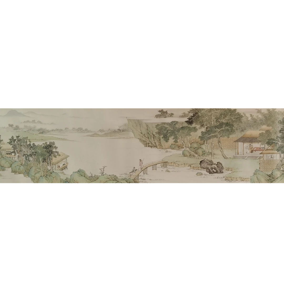 【辽拍】V250709-2-383《山水人物》（4.6平尺) 纸本镜片  ws05