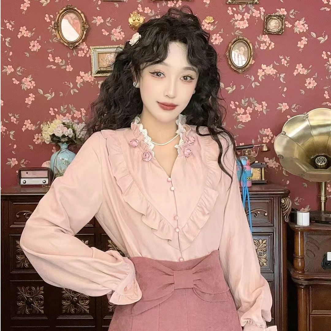 （现货）美丽 港味复古显瘦气质设计感上衣28913