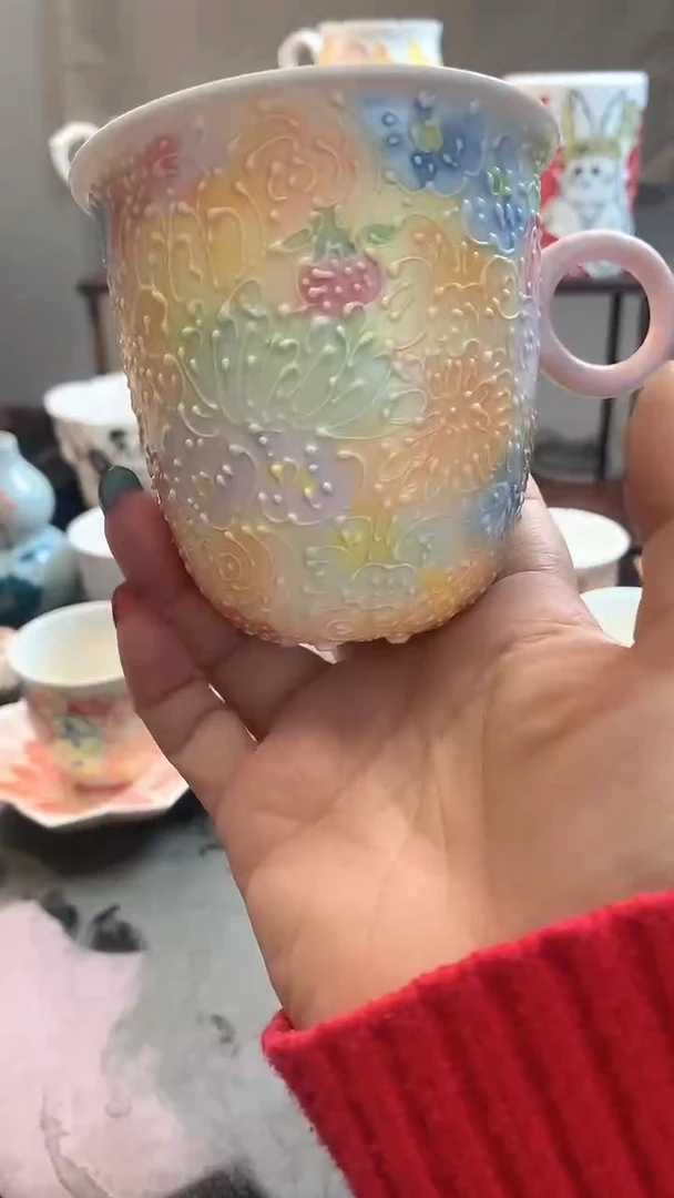 一味*手绘*繁花杯