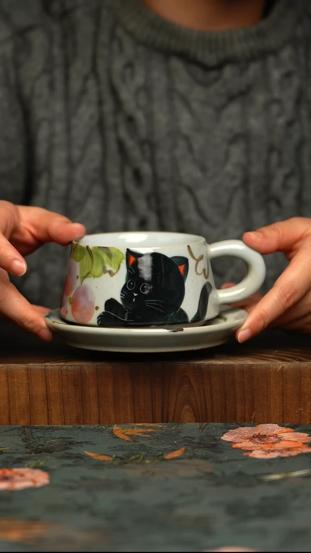 瓷片釉下彩手工手绘同款陶器