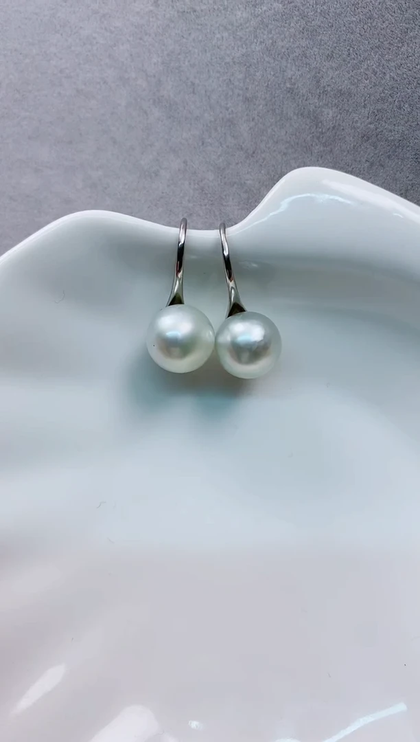 【闪购商品】海水珍珠耳饰银S925镶嵌10-11海水珍珠耳饰