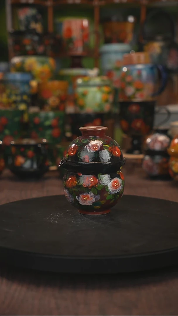 油画手绘釉下彩 宝瓶