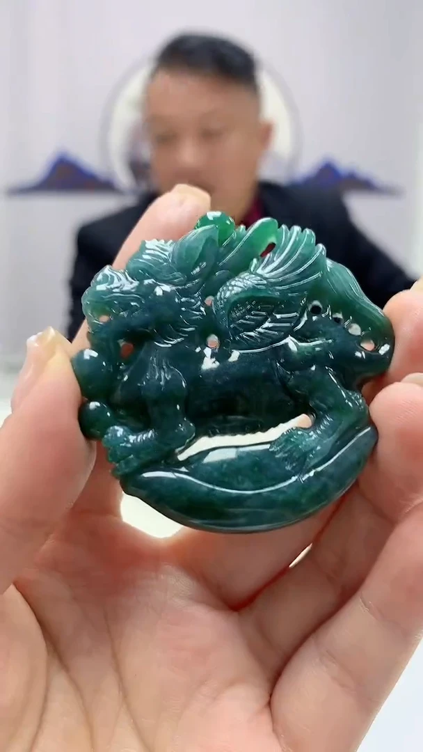 【闪购商品】定制翡翠未镶嵌4969ms-毛货麒麟285