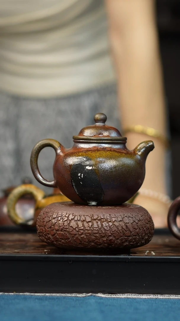 茶壶紫砂柴烧紫砂天青 莲子