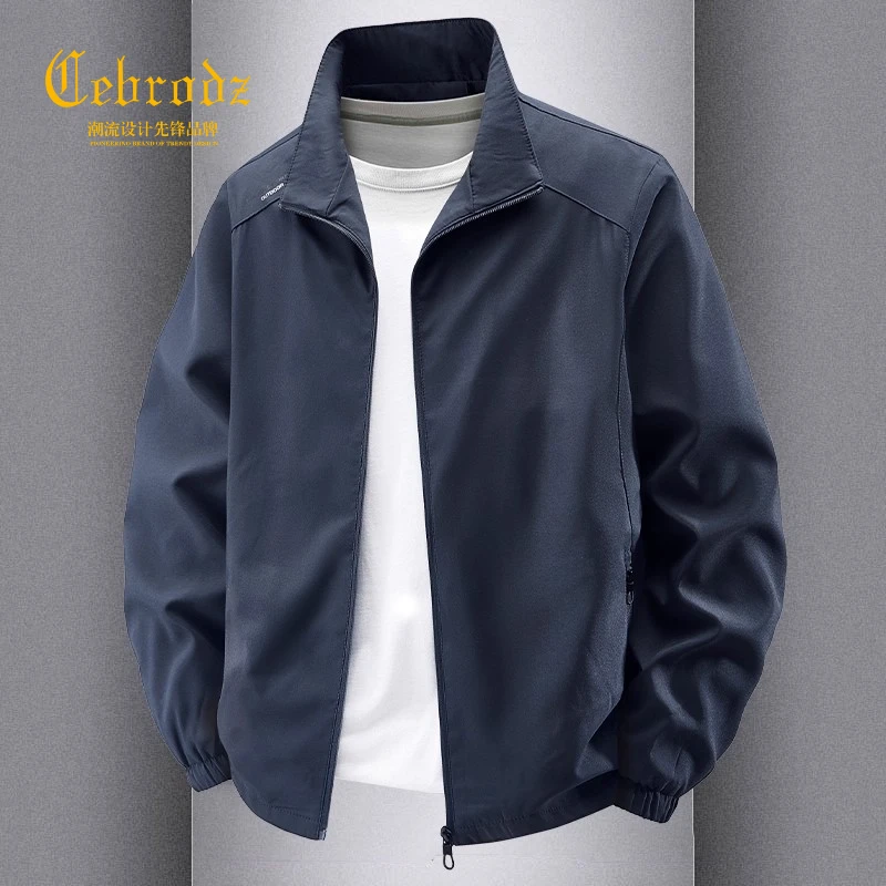 法国Cebrodz秋季宽松立领夹克户外休闲男防风工作服秋装美式上衣