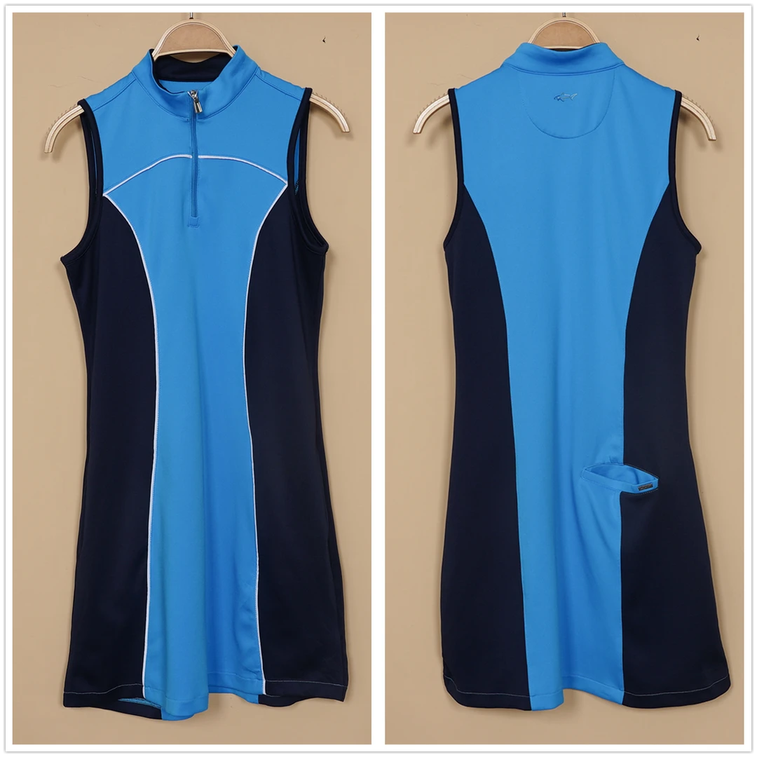 无袖连衣裙后面有口袋高弹透气吸湿显身材超美 款号J272